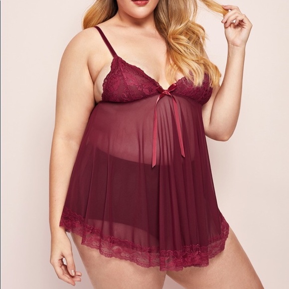 ➕Wine Babydoll Nighty - Picture 5 of 6